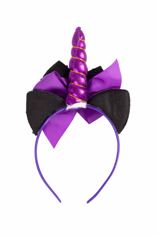 Eenhoorn Haarband Strik Paars Pailletten Diadeem Unicorn 1