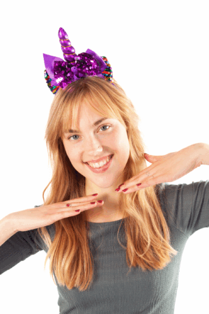 Eenhoorn Haarband Strik Paars Pailletten Diadeem Unicorn 4