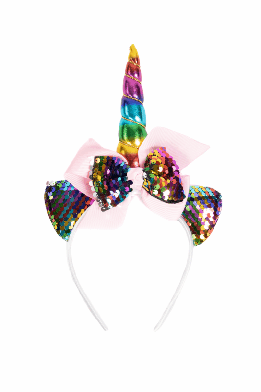 Eenhoorn Haarband Strik Regenboog Pailletten Diadeem Unicorn