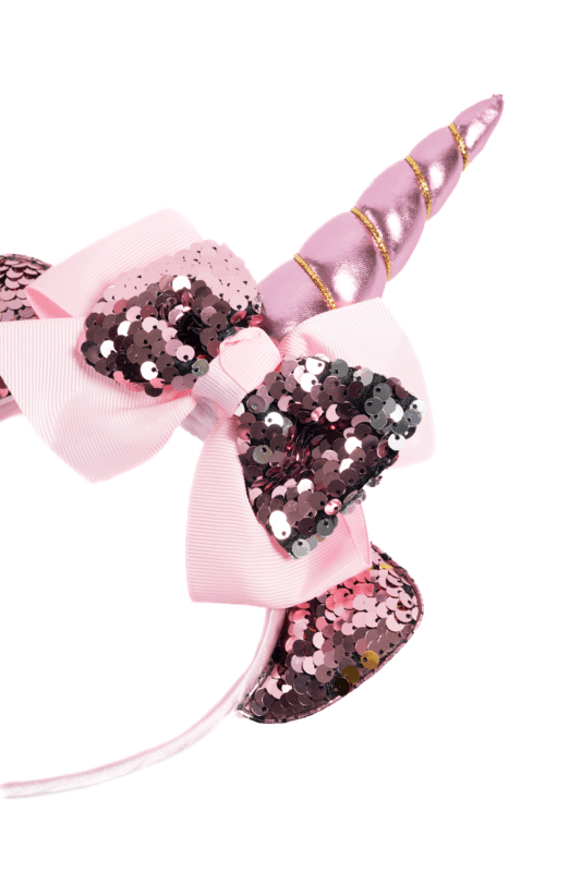 Eenhoorn Haarband Strik Roze Pailletten Diadeem Unicorn 2