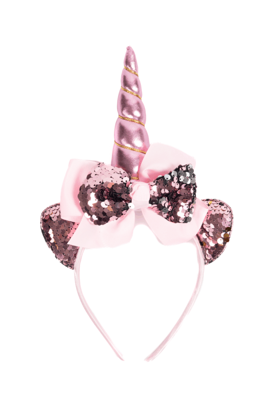 Eenhoorn Haarband Strik Roze Pailletten Diadeem Unicorn