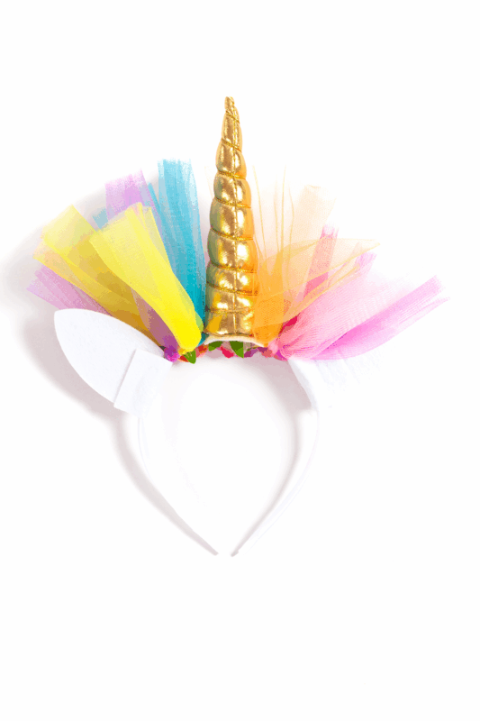 Eenhoorn Haarband Tule Goud Regenboog Diadeem Unicorn 1