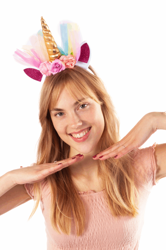 Eenhoorn Haarband Tule Goud Regenboog Diadeem Unicorn 4