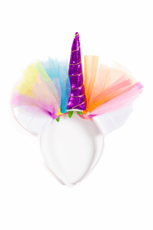 Eenhoorn Haarband Tule Paars Regenboog Diadeem Unicorn 1