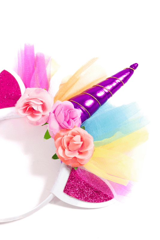 Eenhoorn Haarband Tule Paars Regenboog Diadeem Unicorn 2