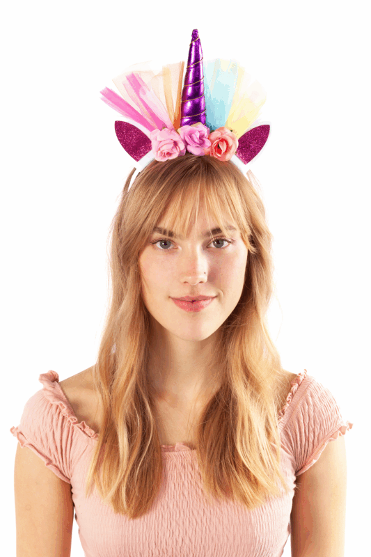 Eenhoorn Haarband Tule Paars Regenboog Diadeem Unicorn 3