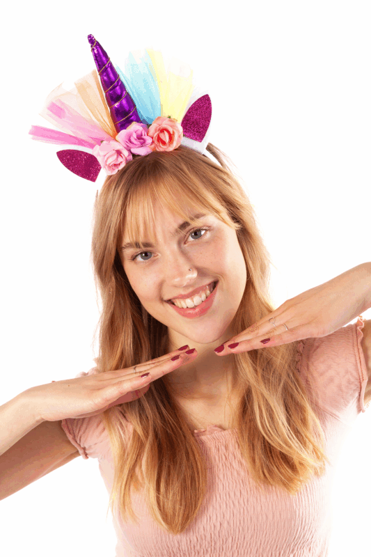 Eenhoorn Haarband Tule Paars Regenboog Diadeem Unicorn 4
