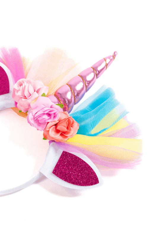 Eenhoorn Haarband Tule Roze Regenboog Diadeem Unicorn 2