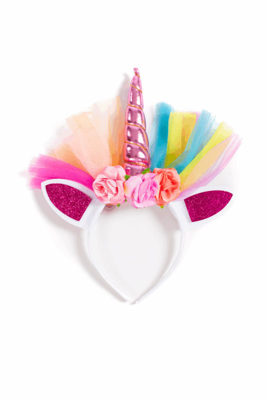 Eenhoorn Haarband Tule Roze Regenboog Diadeem Unicorn