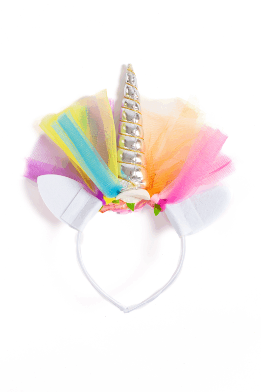 Eenhoorn Haarband Tule Zilver Regenboog Diadeem Unicorn 1