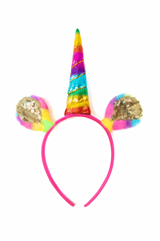 Eenhoorn Haarband Unicorn Diadeem Regenboog Pluche Goud Pailletten