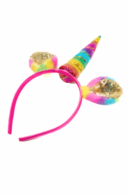 Eenhoorn Haarband Unicorn Diadeem Regenboog Pluche Goud Pailletten