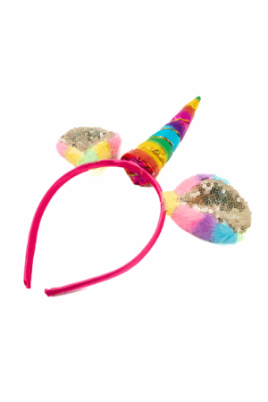 Eenhoorn Unicorn Haarband Regenboog Pluche Goud Pailletten 1