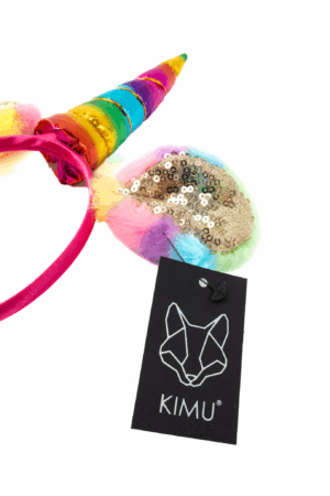 Eenhoorn Unicorn Haarband Regenboog Pluche Goud Pailletten 2