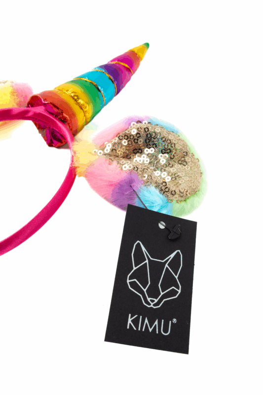 Eenhoorn Unicorn Haarband Regenboog Pluche Goud Pailletten 2