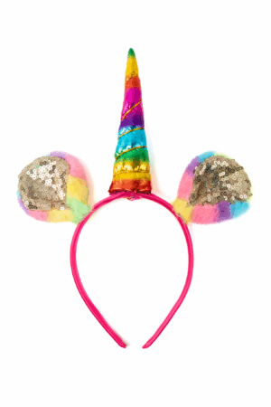 Eenhoorn Unicorn Haarband Regenboog Pluche Goud Pailletten