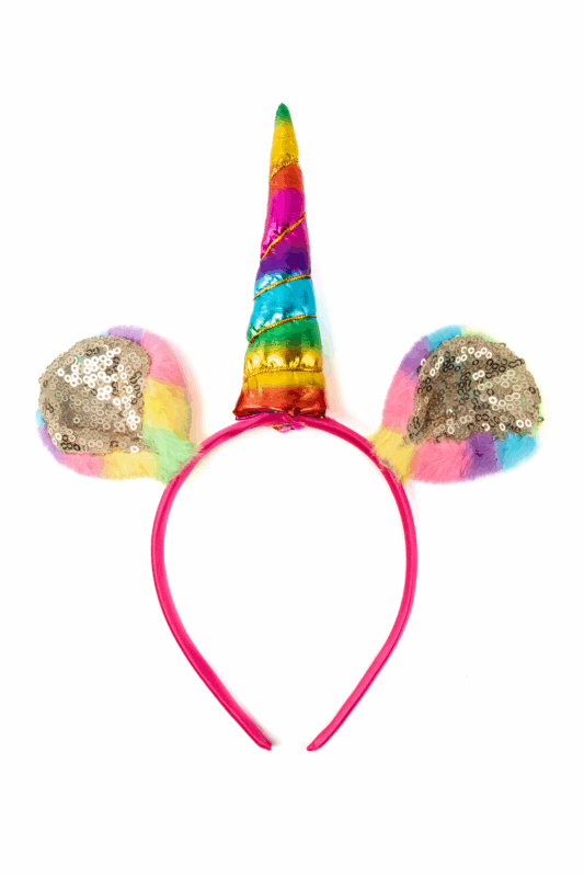 Eenhoorn Unicorn Haarband Regenboog Pluche Goud Pailletten