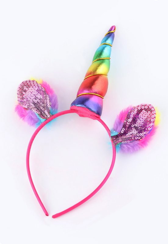 Eenhoorn unicorn haarband regenboog pluche