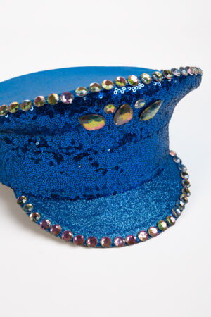 Festival Kapiteinspet Blauw Glitters Pailletten Sequin 4