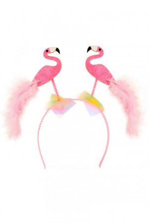 Flamingo haarband roze diadeem veertjes