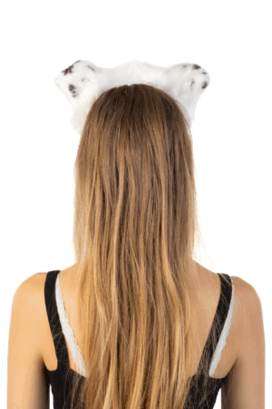 Furry Dalmatiër Oren Haarband Zwart Wit Hond Diadeem Oortjes 3