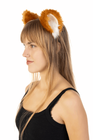 Furry Grote Oren Haarband Bruin Oranje Kat Poes Vos Diadeem 1