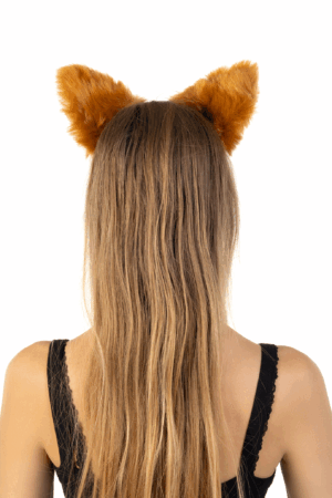 Furry Grote Oren Haarband Bruin Oranje Kat Poes Vos Diadeem 2