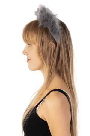 Furry Grote Oren Haarband Grijs Kat Poes Vos Diadeem 2