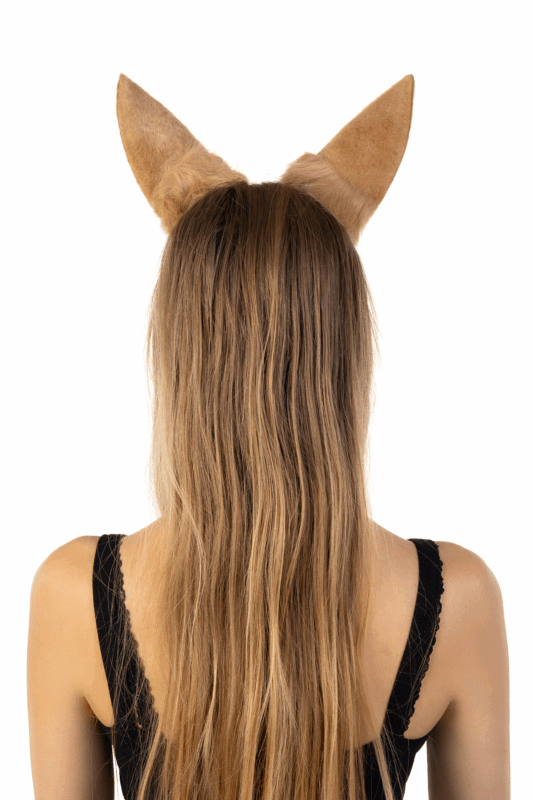 Furry Konijnen Oren Haarband Beige Wit Haas Diadeem Oortjes 2