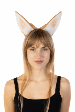 Furry Konijnen Oren Haarband Beige Wit Haas Diadeem Oortjes