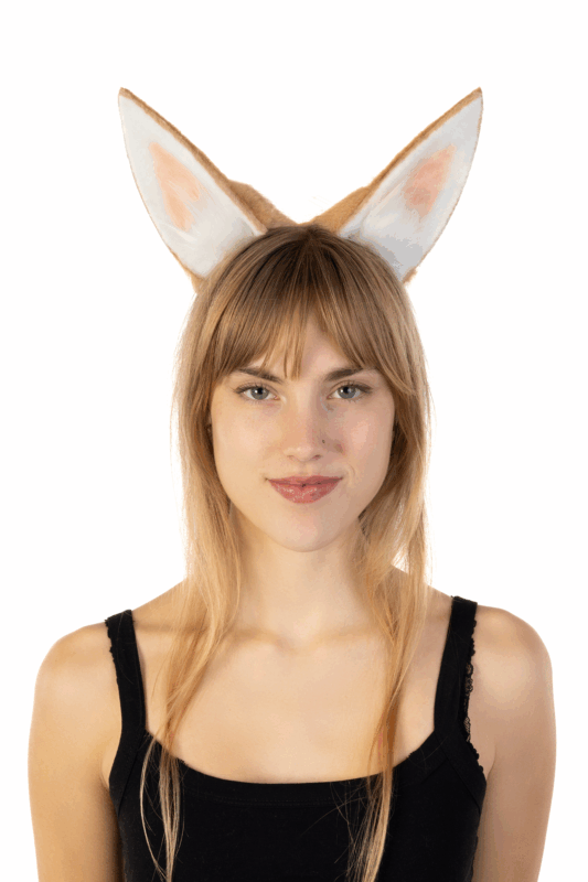 Furry Konijnen Oren Haarband Beige Wit Haas Diadeem Oortjes