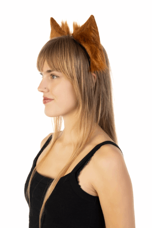 Furry Oren Haarband Bruin Kat Poes Vos Diadeem Oortjes Dons Dieren 1