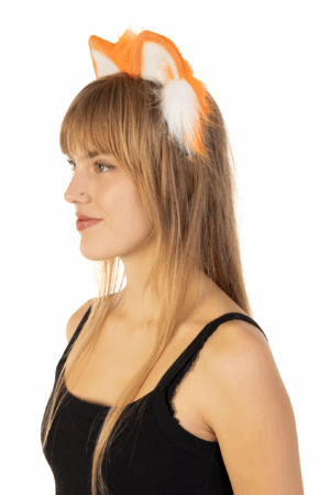 Furry Oren Haarband Oranje Wit Kat Poes Diadeem Koningsdag 1