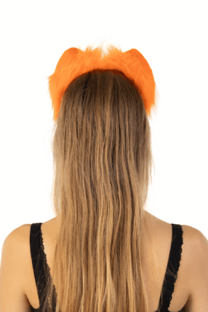 Furry Oren Haarband Oranje Wit Kat Poes Diadeem Koningsdag 2