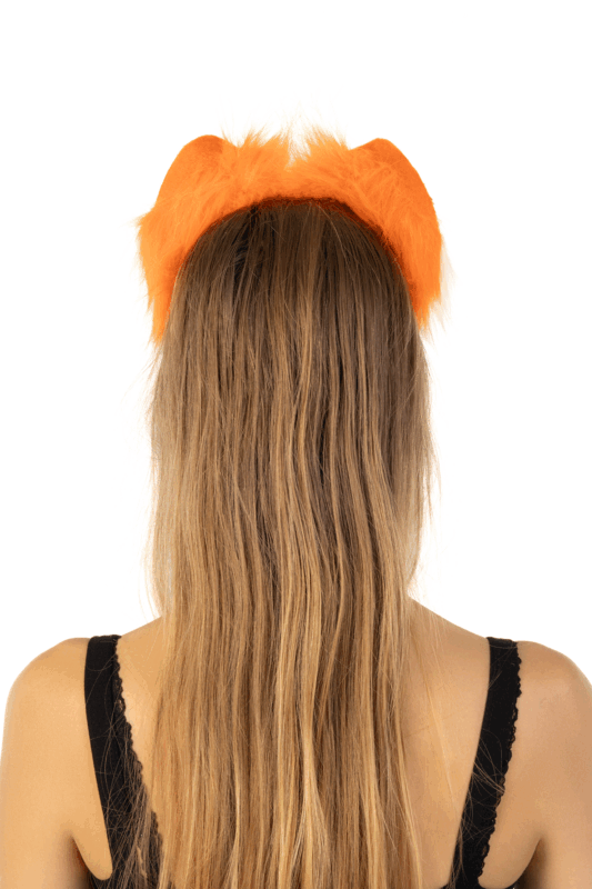 Furry Oren Haarband Oranje Wit Kat Poes Diadeem Koningsdag 2