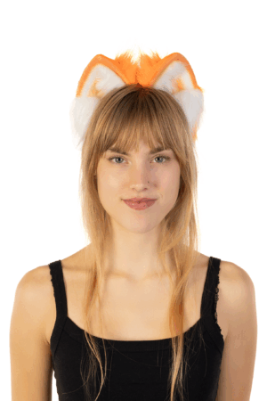 Furry Oren Haarband Oranje Wit Kat Poes Diadeem Koningsdag