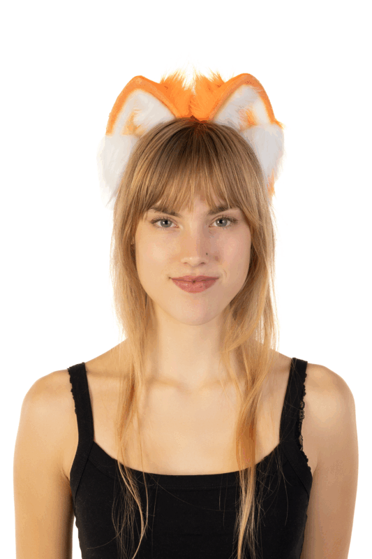 Furry Oren Haarband Oranje Wit Kat Poes Diadeem Koningsdag