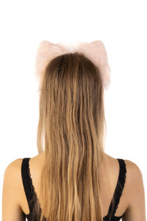 Furry Oren Haarband Roze Wit Kat Poes Diadeem Oortjes Dons 2