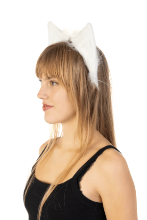 Furry Oren Haarband Wit Kat Poes Vos Diadeem Oortjes Dons Dieren 1