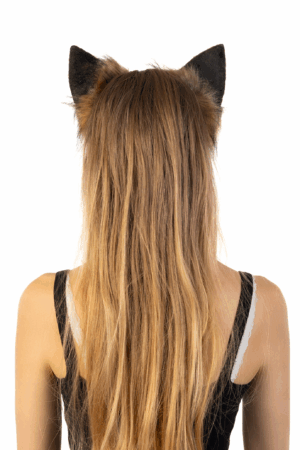 Furry Oren Haarband Zwart Bruin Kat Poes Diadeem Oortjes Dons 3
