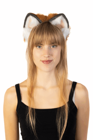 Furry Oren Haarband Zwart Bruin Wit Kat Poes Diadeem Oortjes