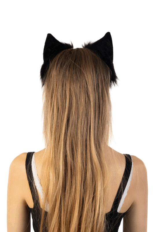 Furry Oren Haarband Zwart Kat Poes Vos Diadeem Oortjes Dons Dieren 3