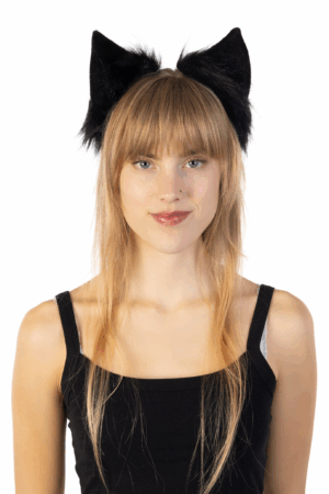 Furry Oren Haarband Zwart Kat Poes Vos Diadeem Oortjes Dons Dieren