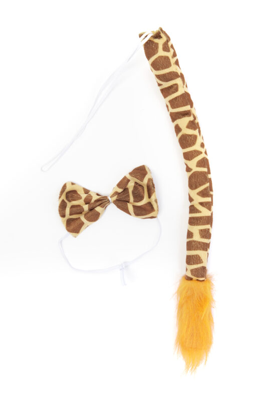 Giraf Haarband Set Oren Staart Diadeem Bruin Geel Giraffe Girafprint 3