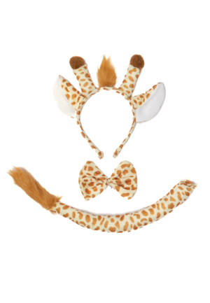 Giraf Haarband Set Oren Staart Diadeem Lichtbruin Geel Giraffe Girafprint