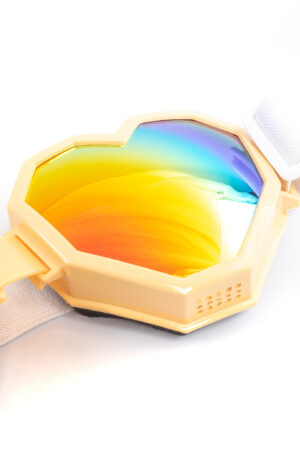 Goggles Hartjes Bril Steampunk Geel Regenboog Spiegelglazen 1