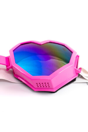 Goggles Hartjes Bril Steampunk Roze Wit Blauwe Spiegelglazen 1