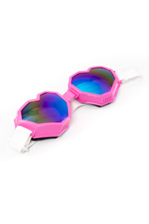 Goggles Hartjes Bril Steampunk Roze Wit Blauwe Spiegelglazen