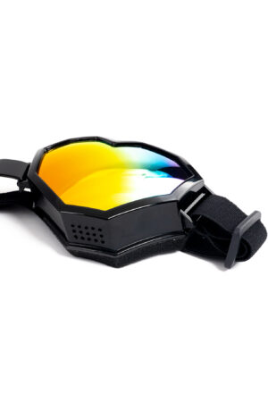 Goggles Hartjes Bril Steampunk Zwart Regenboog Spiegelglazen 1