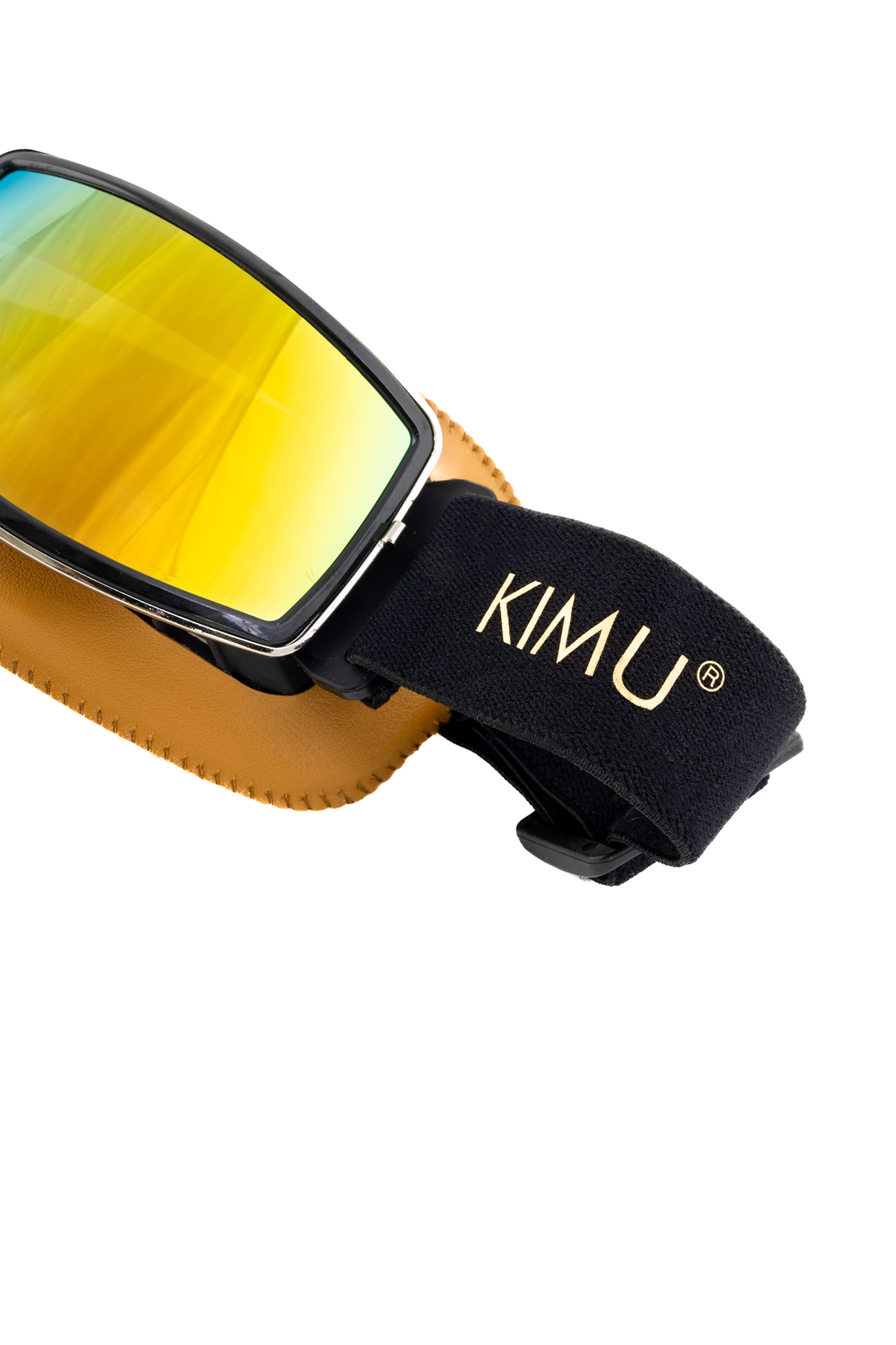Goggles Motor Bril Lichtbruin Oranje Spiegelglazen Leer Solex Aviator Pilotenbril 1